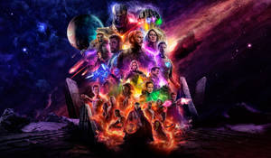 4k Avengers Colorful Glow Wallpaper