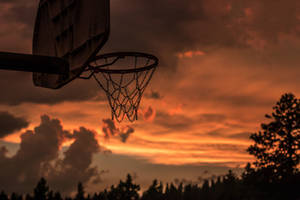 4k Basketball Court And Sunset Wallpaper