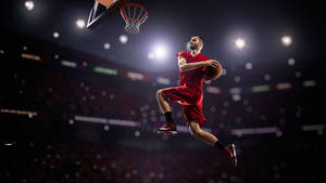 4k Basketball Player In Red Wallpaper