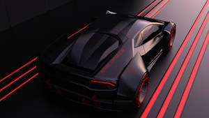 4k Black Car On Black And Red Track Wallpaper
