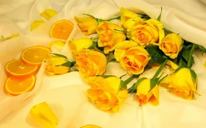 4k Bundle Of Yellow Roses Wallpaper