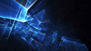 4k Computer Abstract Blue Cubes Wallpaper