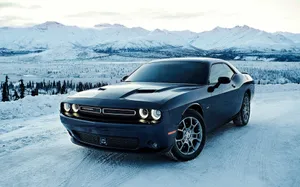 4k Dodge Hellcat Driving Through Snow Wallpaper