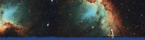 4k Dual Monitor Calvin And Hobbes Viewing Stars Wallpaper