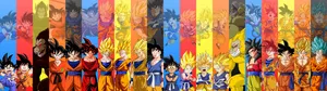 4k Dual Monitor Dragon Ball Through The Years Wallpaper