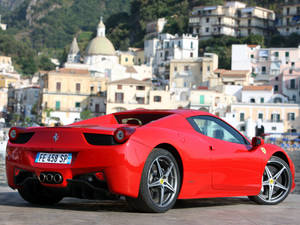 4k Ferrari Red Italia Rear Wallpaper