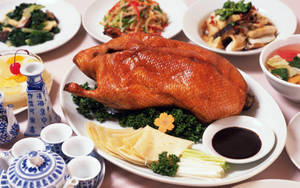4k Food Roasted Peking Duck Wallpaper