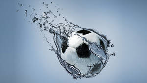 4k Football In Water Wallpaper