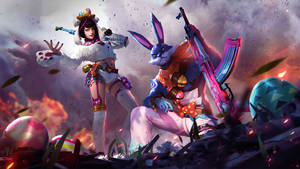 4k Free Fire Bunny Royale Event Wallpaper
