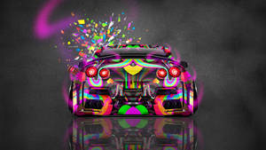 4k Jdm Nissan With Colorful Designs Wallpaper