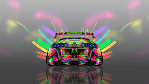 4k Jdm Toyota Supra With Rainbow Lights Wallpaper