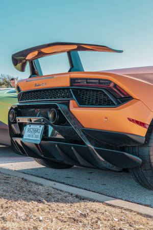 4k Lamborghini Carbon Fiber Spoiler Wallpaper
