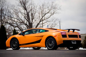 4k Lamborghini Gallardo In Orange Paint Wallpaper