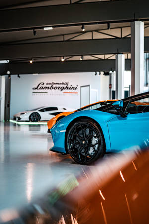4k Lamborghini Show Room Wallpaper