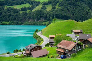 4k Landscape Lake Lungern Switzerland Wallpaper