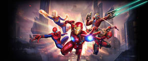 4k Marvel Heroes Flying Wallpaper
