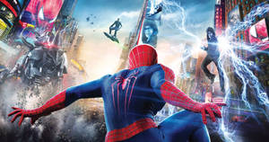 4k Marvel Spiderman With Villains Wallpaper