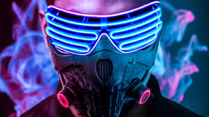 4k Mask Apocalypse Man With Led Shades Wallpaper