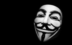 4k Mask Black & White Anonymous Hacker Wallpaper