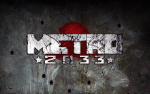 4k Metro 2033 Logo On Steel Wall Wallpaper