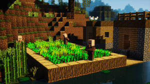 4k Minecraft Farm Wallpaper