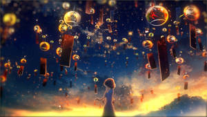 4k Moving Lanterns In The Sky Wallpaper