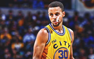 4k Nba Steph Curry In Yellow Jersey Wallpaper
