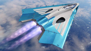4k Plane In Metallic Blue Paint Wallpaper