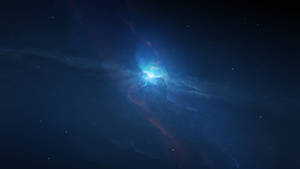 4k Space Luminescent Blue Light Wallpaper