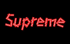 4k Supreme Logo In Black Wallpaper