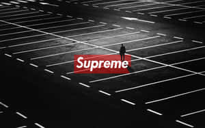 4k Supreme Monochrome Empty Parking Lot Wallpaper