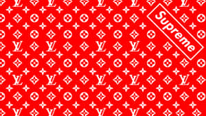 4k Supreme Red Louis Vuitton Wallpaper