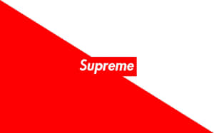 4k Supreme Slanted Red And White Wallpaper