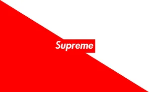 4k Supreme Slanted Red And White Wallpaper