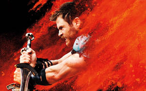 4k Thor: Ragnarok Poster Of Chris Hemsworth Wallpaper