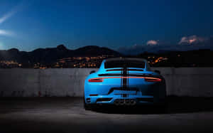 4k Ultra Hd Blue Porsche Wallpaper