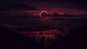 4k Ultra Hd Dark Red Moon Wallpaper