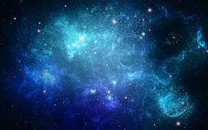 4k Ultra Hd Galaxy Blue Lightnings Wallpaper