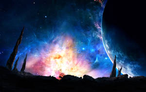 4k Ultra Hd Galaxy Glowing Planet Wallpaper