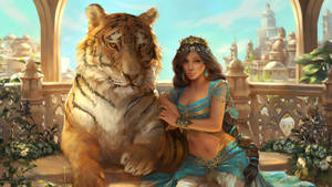 4k Ultra Hd Lions Tiger Jasmine Realistic Wallpaper