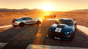 4k Ultra Hd Mustang Cars At Dusk Wallpaper