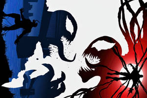 4k Ultra Hd Venom And Carnage Silhouette Wallpaper