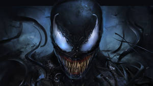 4k Ultra Hd Venom Face With Black Goo Wallpaper