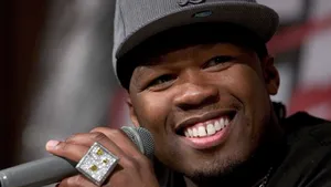 50 Cent; Victory Pose In A Live Concert Wallpaper