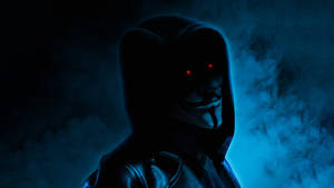5k Hd Anonymous Hacker Red Eyes Wallpaper