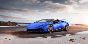 5k Hd Blue Lamborghini Huracan Wallpaper