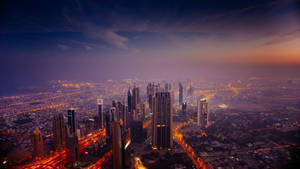 5k Hd City Skyline At Night Wallpaper