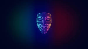 64k Ultra Hd Hacker Anonymous Neon Mask Wallpaper