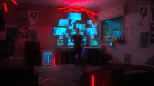 64k Ultra Hd Hacker In A Room Wallpaper