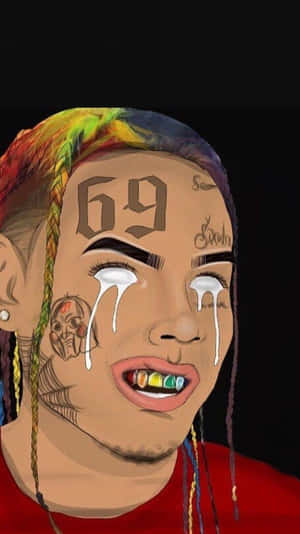 6ix9ine Aka Daniel Hernandez Cartoon Rapper Wallpaper